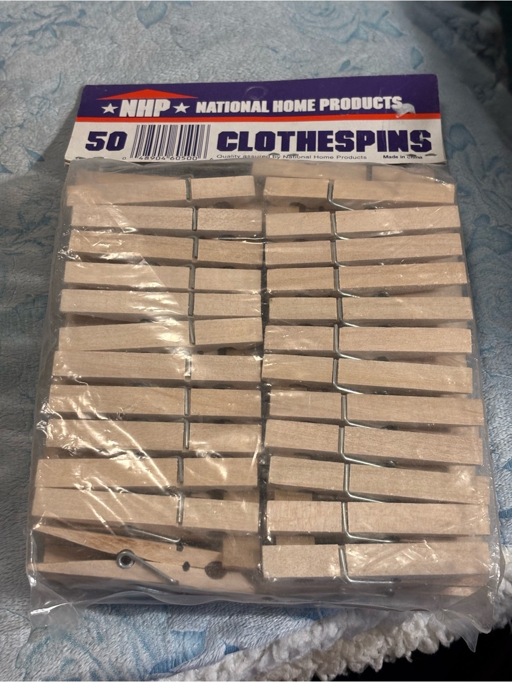 NHP National Home Products 50 Clothespins - Natural Wood